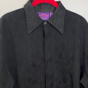 Jimi Hendrix Experience Shirt Mens Medium Black Embroidered Rock & Roll